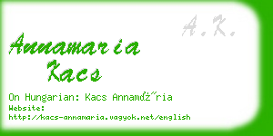 annamaria kacs business card